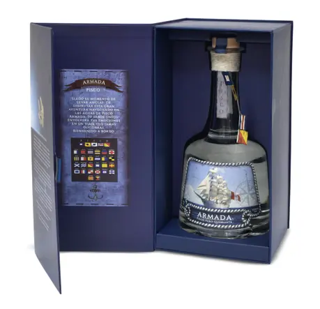 Bodega Ras Pisco Armada Quebranta Caja Deluxe 750 ml.