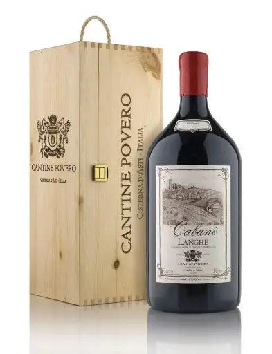 Cantine Povero Cabané Langhe DOC Rosso 2019 Doble Magnum Caja de Madera